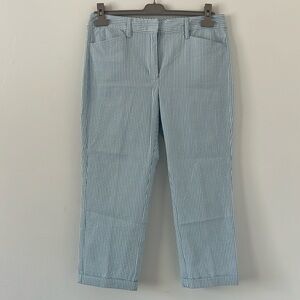 Lands’ End Mid Rise Slim Fit Pinstripe Chino Ankle Pants Size 10